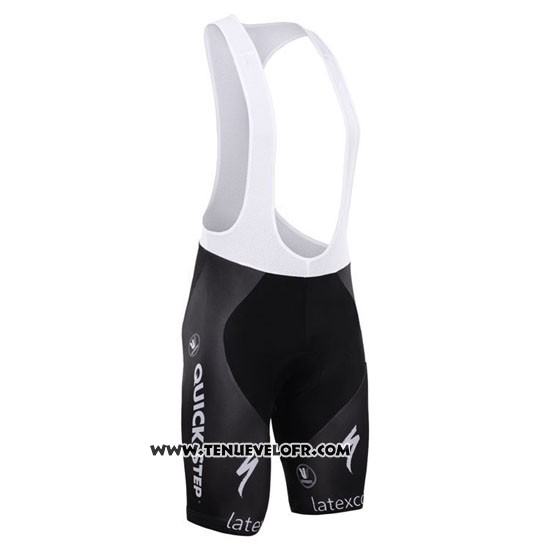 2015 Maillot Ciclismo Etixx Quick Step Noir et Blanc Manches Courtes et Cuissard